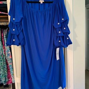 Women’s Royal Blue Ruffle sleeve dress